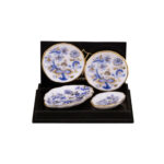 Reutter Miniaturen Blue Onion Godl bordjes en schaaltjes