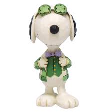 Snoopy with shamrock glasses mini figurine