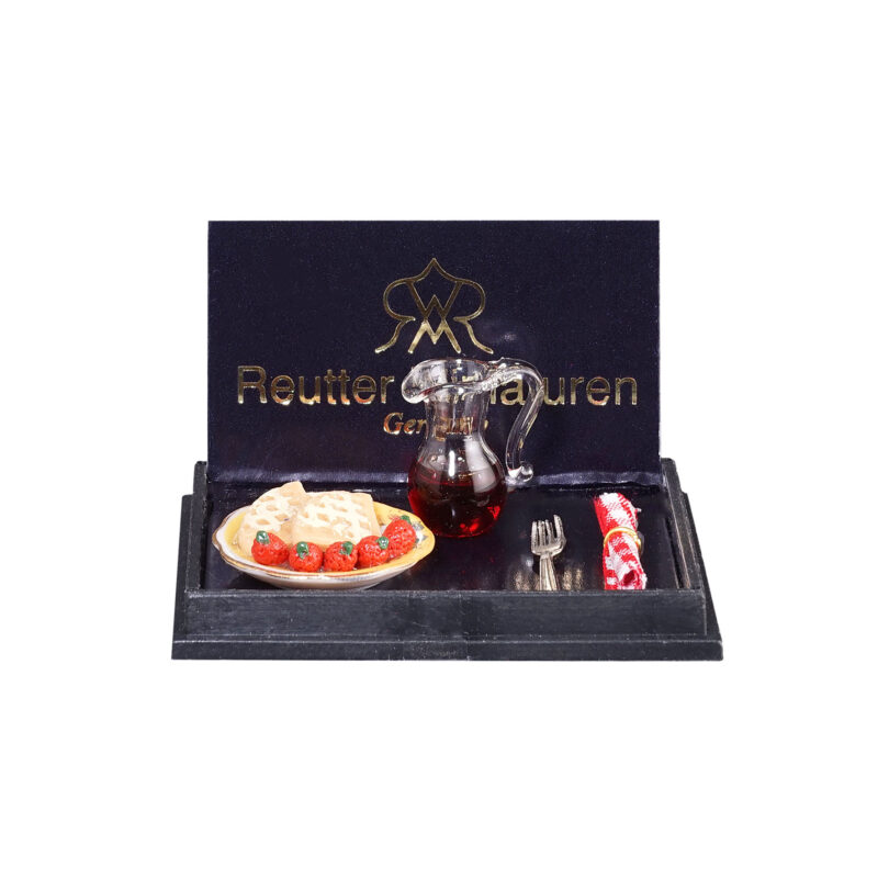 Reutter Miniaturen Wafels met aardbeien en kannetje siroop