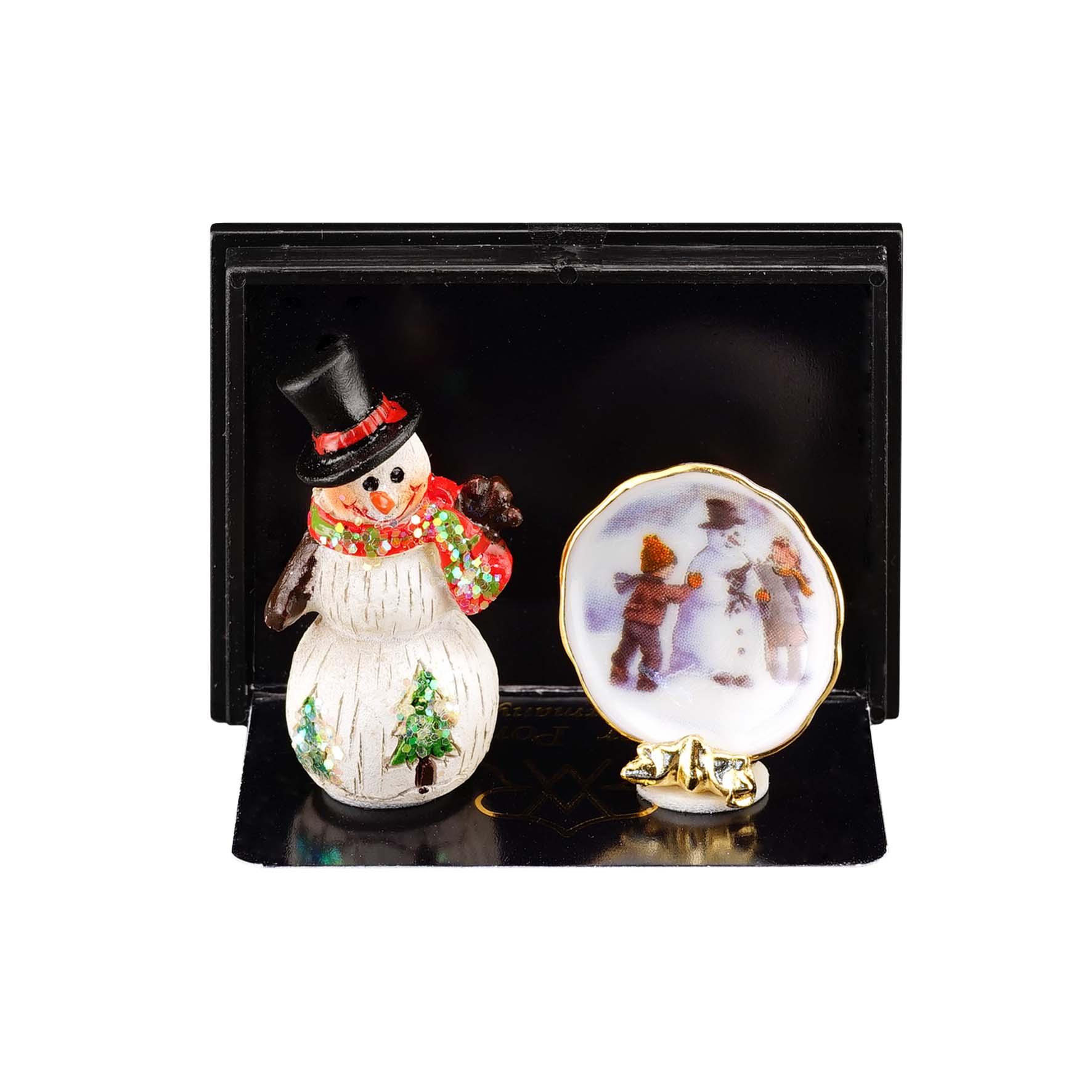 Reutter Miniaturen Sneeuwpop met bordje