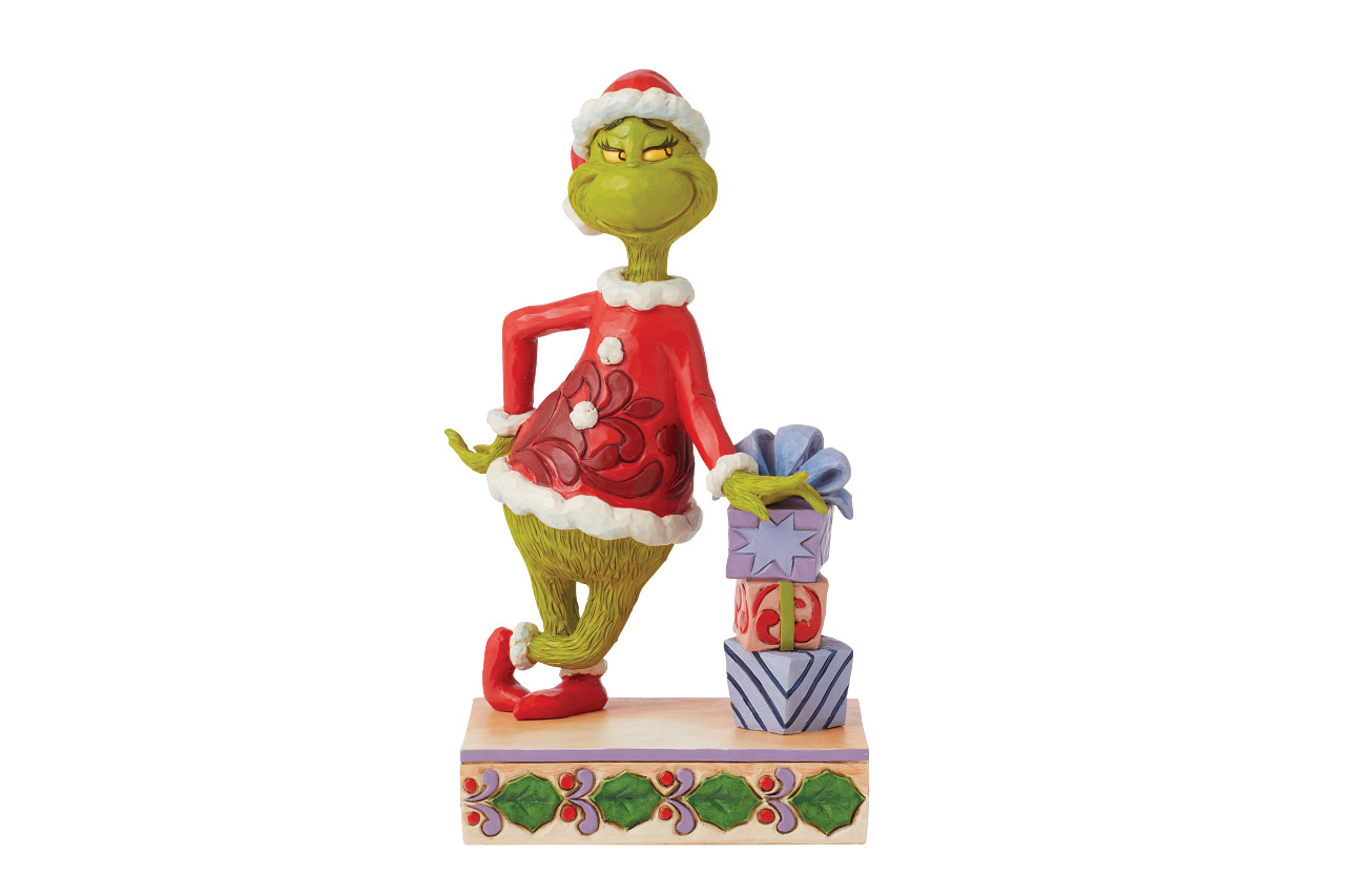 The Grinch Leaning on gifts