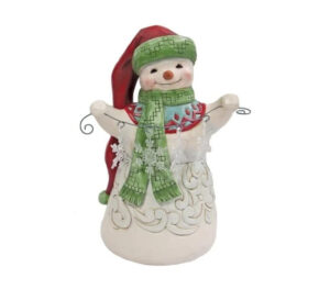 Heartwood Creek Snowman with garland of snowflakes