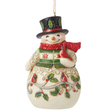 Heartwood Creek ornament Snowman with cardinals