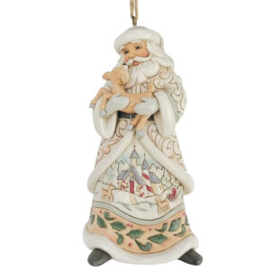 Heartwood Creek White Woodland ornament Santa with fawn