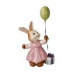Goebel Ostermorgen Paashaasje met cadeautje en ballon