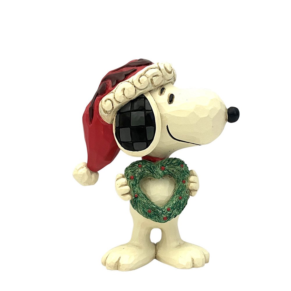 Mini Christmas Snoopy with heart wreath