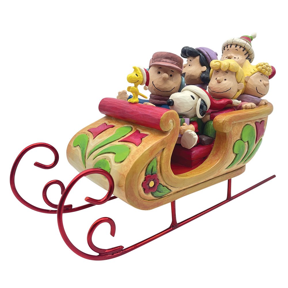 Snoopy & Woodstock & Friends in Christmas Sleigh