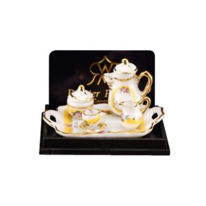 Reutter Miniaturen Koffieservies op dienblad Franse Roos