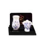 Reutter Miniaturen Blue Onion Twee vaasjes