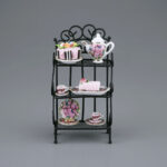Reutter Miniaturen Keukenrek met koffieservies en taartjes