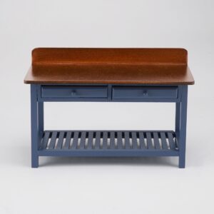 Reutter Miniaturen Houten werktafel in blauw