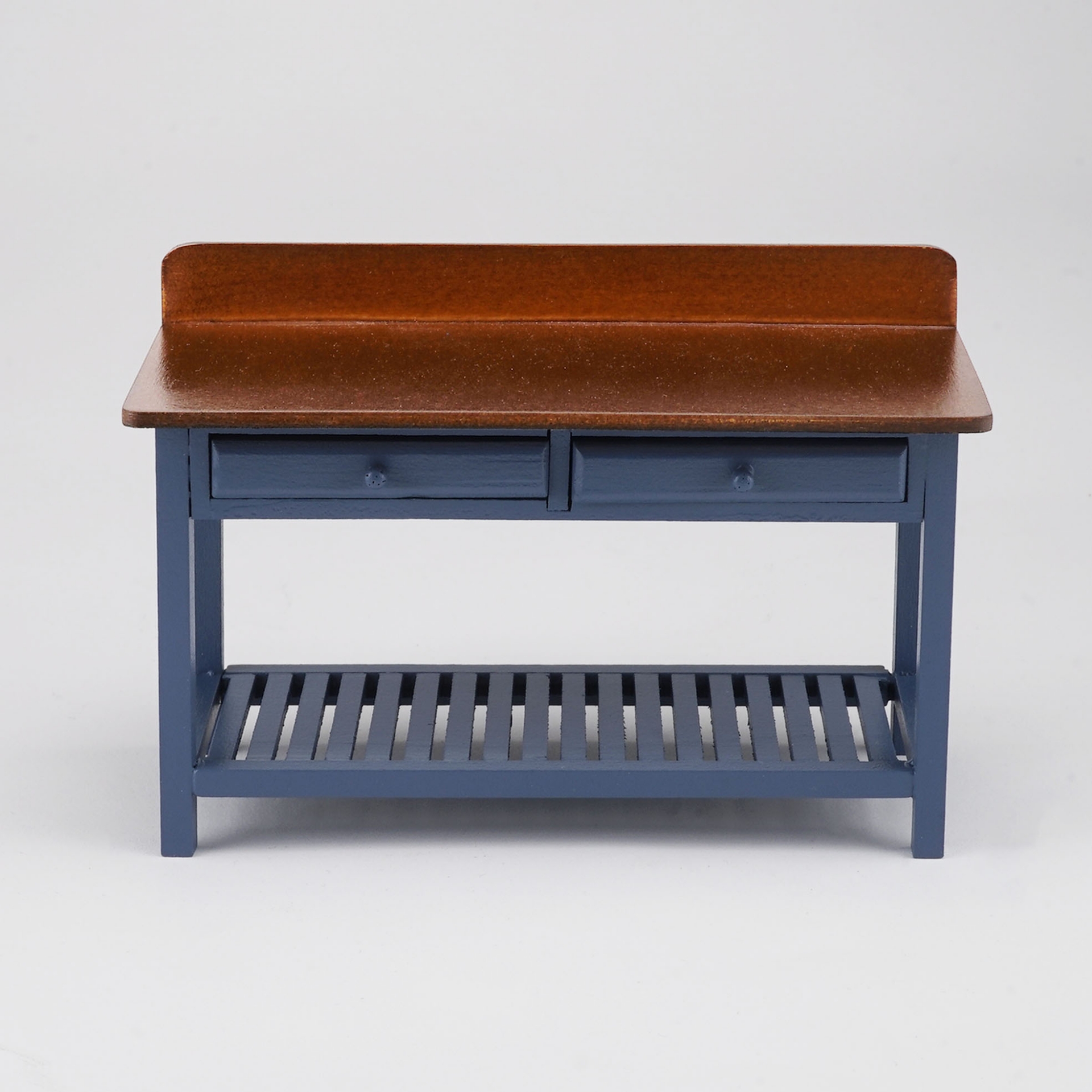 Reutter Miniaturen Houten werktafel in blauw