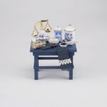 Reutter Porzellan Blue Onion Keukentafel met weegschaal