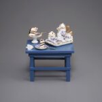 Reutter Miniaturen Blue Onion Keukentafel met koffieservies