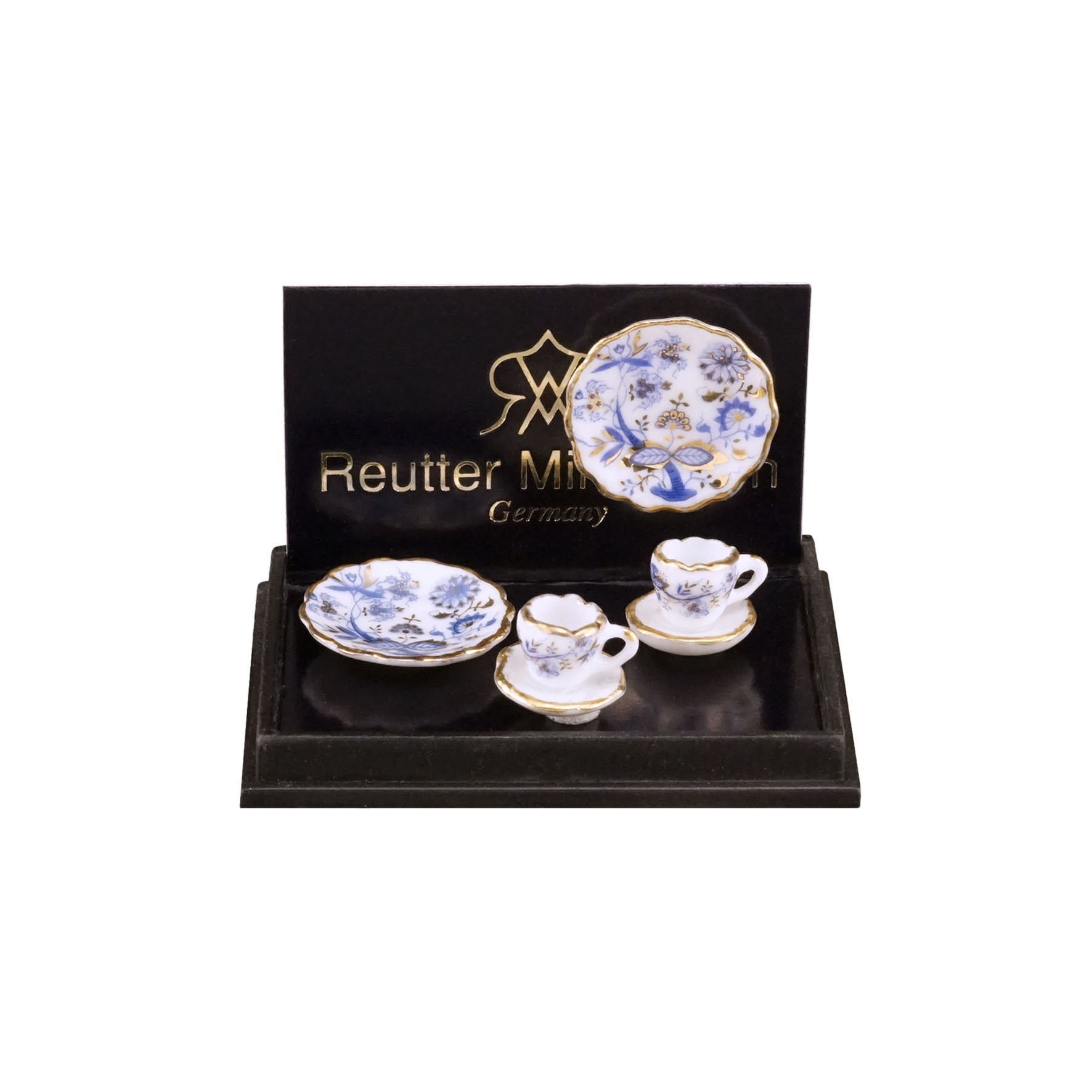 Reutter Miniaturen Blue Onion 2x kop & schotel