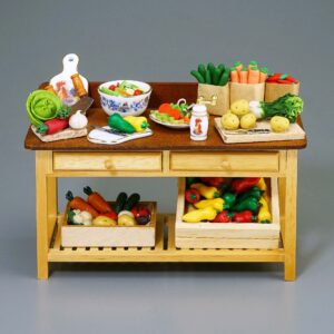 Reutter Miniaturen Blue Onion Werktafel met groente
