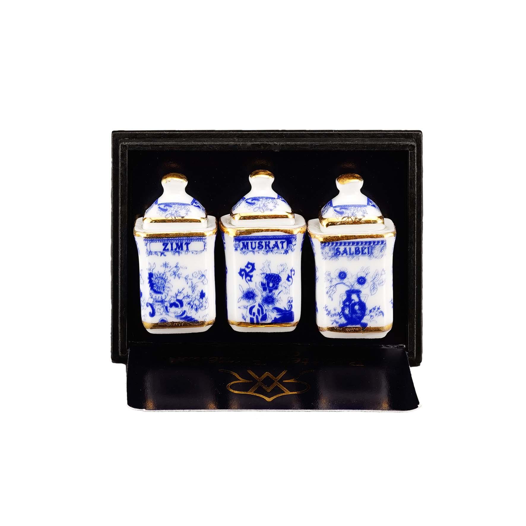 Reutter Miniaturen Blue Onion Bewaarbussen